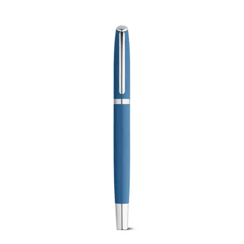 Set penna roller e penna a sfera con corpo in alluminio 100% riciclato refill blu