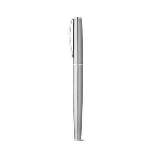 Set penna roller e penna a sfera in acciaio inossidabile riciclato in scatola regalo in carta kraft certificato FSC