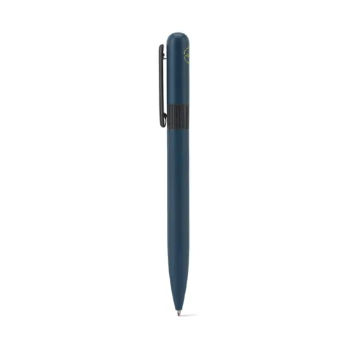 Penna a sfera in metallo riciclato al 60% dal design arrotondato refill nero