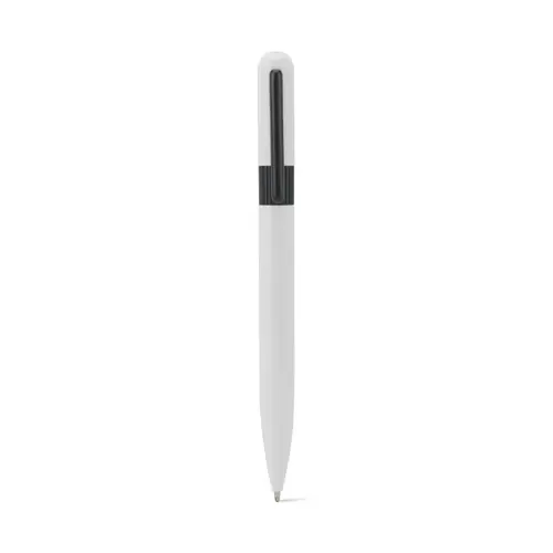 Penna a sfera in metallo riciclato al 60% dal design arrotondato refill nero