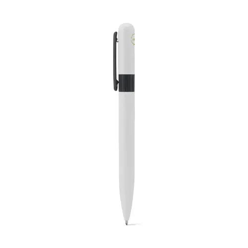 Penna a sfera in metallo riciclato al 60% dal design arrotondato refill nero