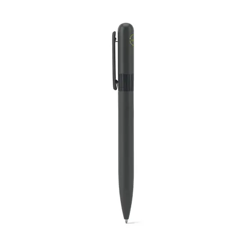 Penna a sfera in metallo riciclato al 60% dal design arrotondato refill nero