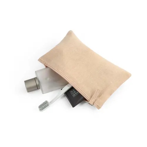 Pochette multiuso con cotone riciclato con zip 225x120mm