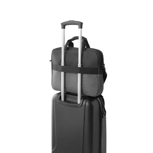 Borsa porta pc da 15" imbottita in poliestere riciclato 600D con tracolla e cinghia per trolley 38x28x6cm