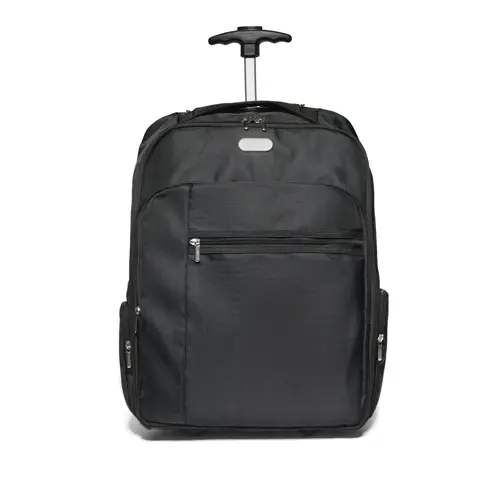 Zaino trolley per PC da 17'' in 1680D e 300D con scompartimento principale imbottito e foderato com spallacci imbottiti e impugnatura estensibile in metallo 33x49x22cm