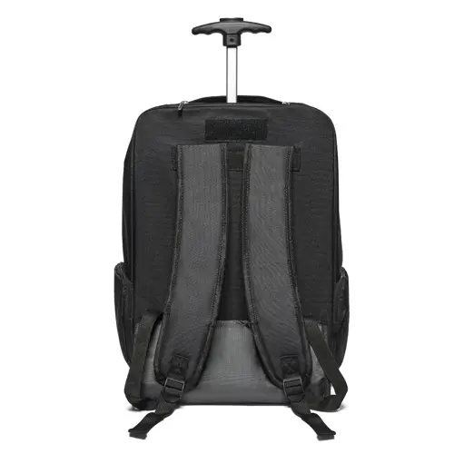 Zaino trolley per PC da 17'' in 1680D e 300D con scompartimento principale imbottito e foderato com spallacci imbottiti e impugnatura estensibile in metallo 33x49x22cm
