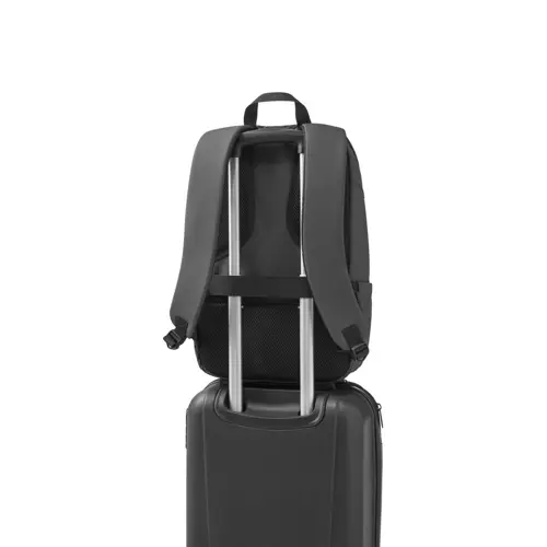 Zaino porta pc da 16" e tablet 10,1" in RPET impermeabile con tasca frontale cinghia per trolley e striscia riflettente