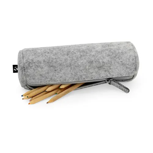 Astuccio in feltro riciclato RPET con cerniera di chiusura Ø70x210mm