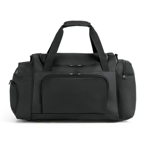 Borsone sportivo in poliestere con tasche e fondo rigido 64x37x31cm
