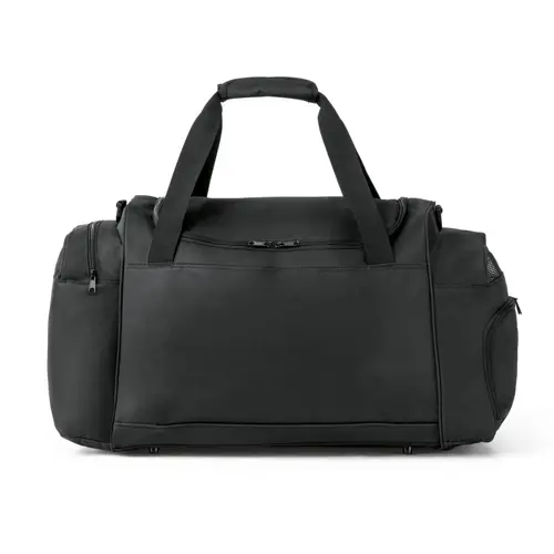 Borsone sportivo in poliestere con tasche e fondo rigido 64x37x31cm