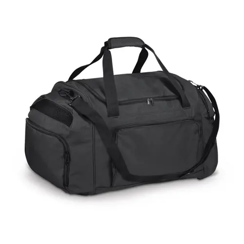 Borsone sportivo in poliestere con tasche e fondo rigido 64x37x31cm