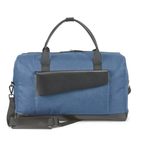 Borsone da viaggio elegante con dettagli in similpelle con ampio scomparto principale e quattro tasche interne e una esterna fornita in una borsa in TNT  50x30x25cm
