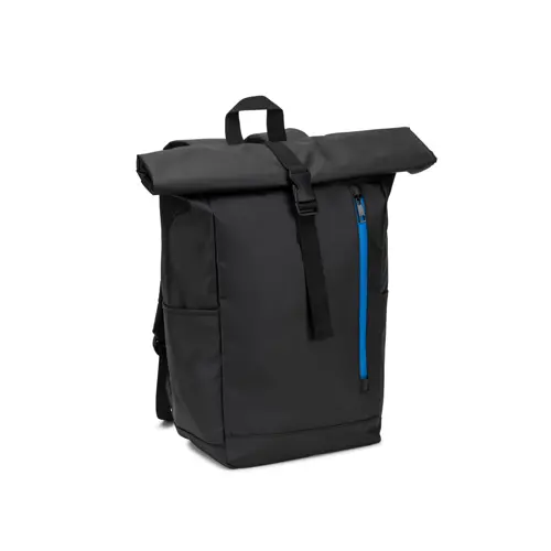 Zaino porta pc da 14" roll top in poliestere riciclato con rivestimento idrorepellente