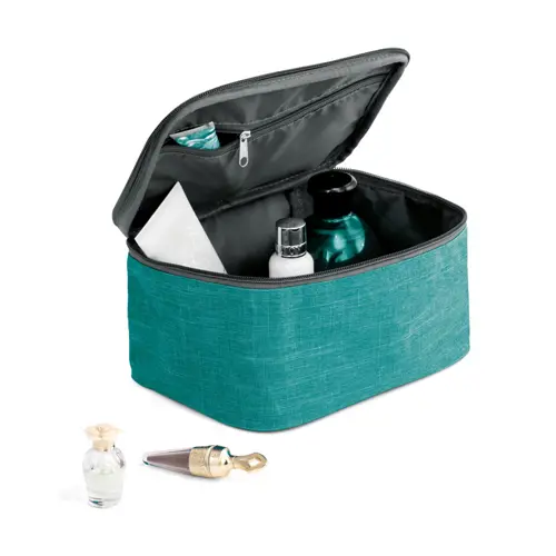 Beauty case in poliestere 300D con manico imbottito e interno foderato 200x115x140mm