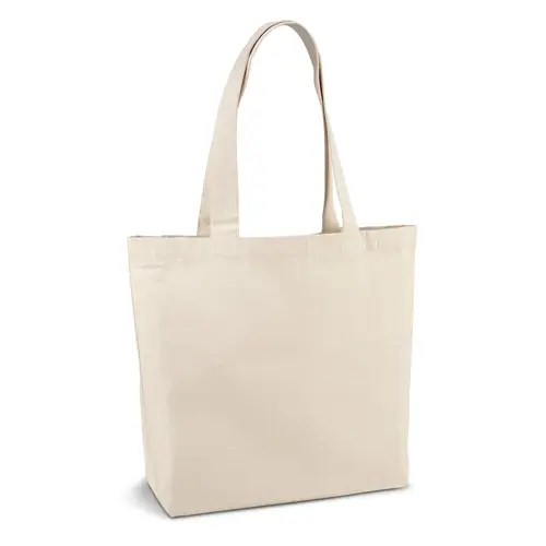 Shopper in Cotone a soffietto con tasca interna e manici lunghi 280gr 45x38cm