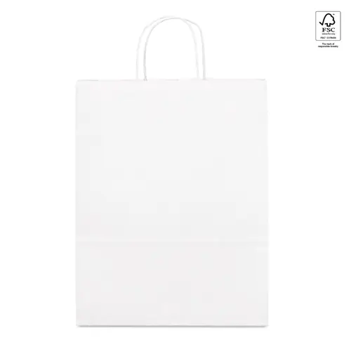 Shopper in carta kraft bianca formato medio da 90gr 24x31x9cm