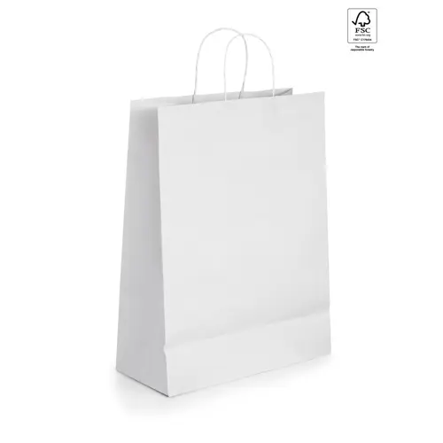 Shopper in carta kraft bianca formato medio da 90gr 24x31x9cm