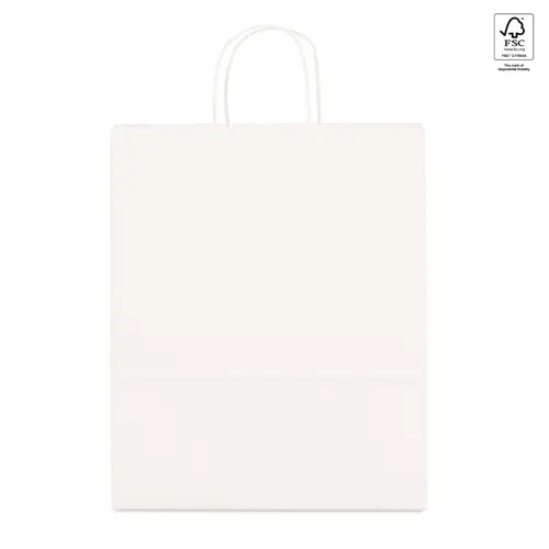 Shopper in carta kraft bianca formato grande da 100gr 32x39x11cm