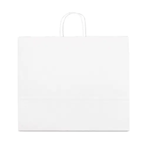 Shopper in carta kraft bianca formato grande da 100gr 40x34x11cm