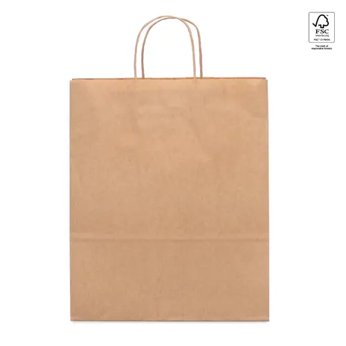 Shopper in carta kraft in color avana formato grande da 115gr 32x39x11cm