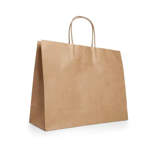 Shopper in carta kraft in color avana formato grande da 115gr 40x34x11cm