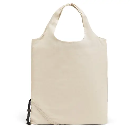 Shopper pieghevole in cotone 100% in colore naturale con manici da 100gr 37x40cm