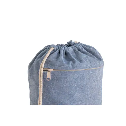 Sacca zaino in cotone riciclato colorata 140gr con tasca chiusura a zip 37x41cm