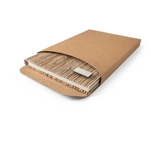 Block note A5 con copertina rigida in paglia naturale 192 pagine avorio
