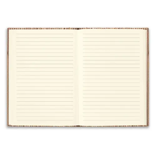 Block note A5 con copertina rigida in paglia naturale 192 pagine avorio