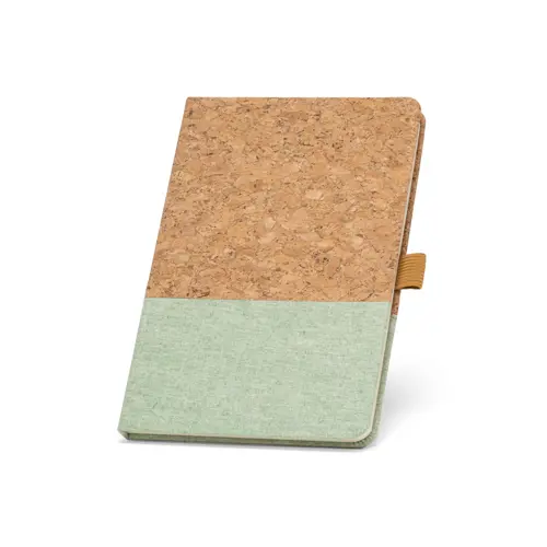 Block notes A5 copertina in sughero e lino a 192 pagine di carta avorio a righe