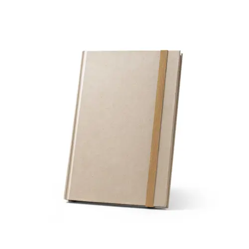 Block notes A5 con 160 pagine a righe tutto in carta di canna da zucchero con elastico