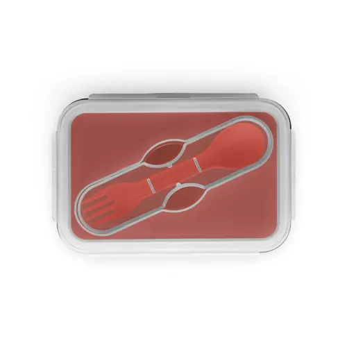 Porta pranzo pieghevole in PP da 640 ml include 1 posata 2in1