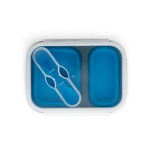 Porta pranzo pieghevole in PP da 480 e 760 ml include 1 posata 2in1