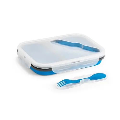 Porta pranzo pieghevole in PP da 480 e 760 ml include 1 posata 2in1