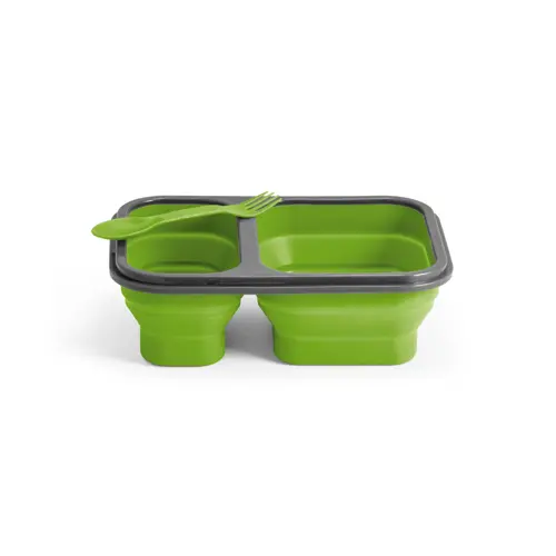 Porta pranzo pieghevole in PP da 480 e 760 ml include 1 posata 2in1