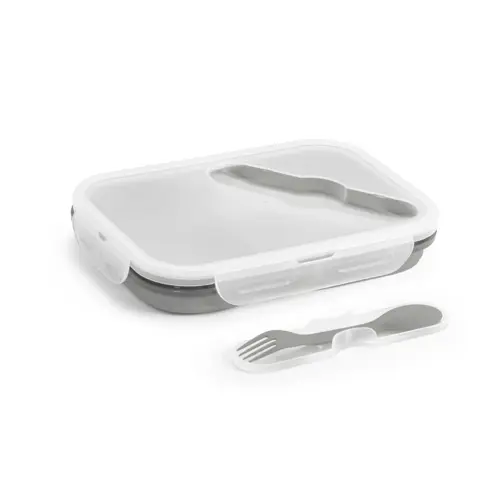 Porta pranzo pieghevole in PP da 480 e 760 ml include 1 posata 2in1