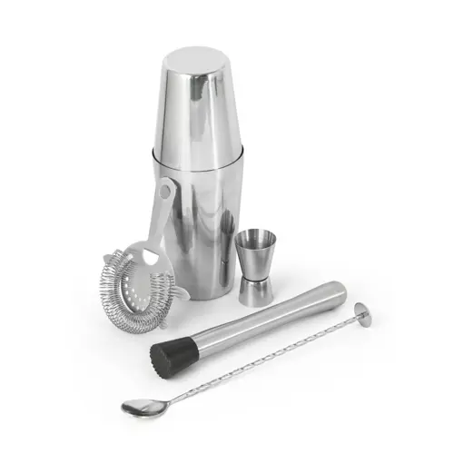 Set da cocktail in acciaio inox da 6 pezzi include confezione regalo e custodia