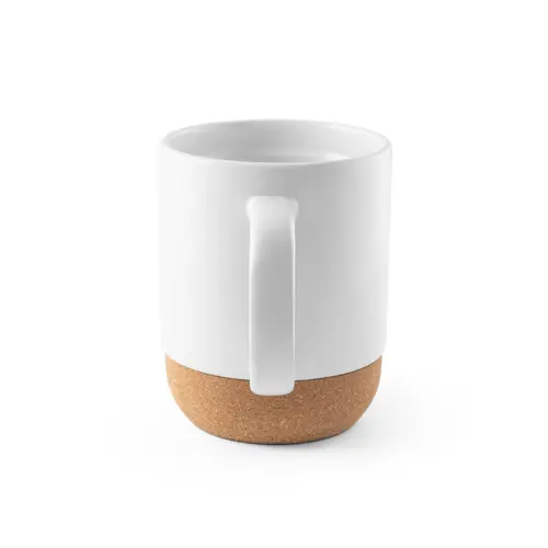 Tazza in ceramica bianca da 390ml ideale per sublimazione con base in sughero removibile