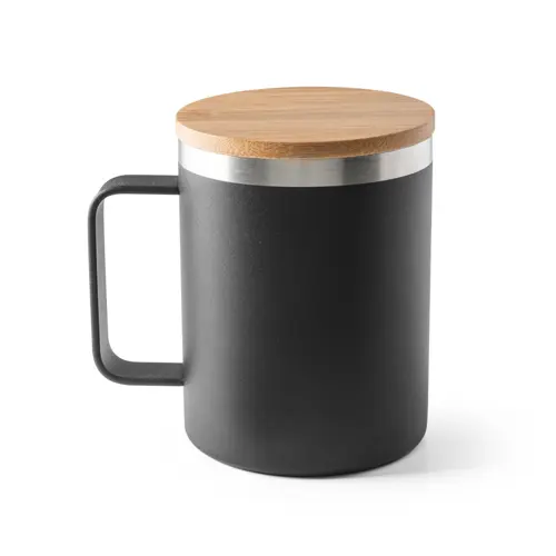 Tazza termica in acciaio inossidabile riciclato con coperchio in bambù con confezione regalo da 420ml