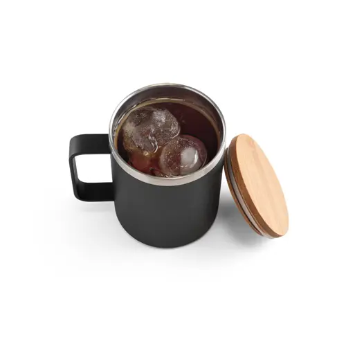 Tazza termica in acciaio inossidabile riciclato con coperchio in bambù con confezione regalo da 420ml