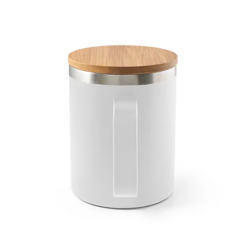Tazza termica in acciaio inossidabile riciclato con coperchio in bambù con confezione regalo da 420ml