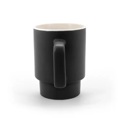 Tazza in ceramica colorata impilabile da 330ml con finitura opaca e scatola regalo in carta kraft