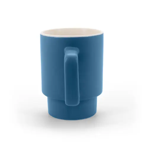 Tazza in ceramica colorata impilabile da 330ml con finitura opaca e scatola regalo in carta kraft