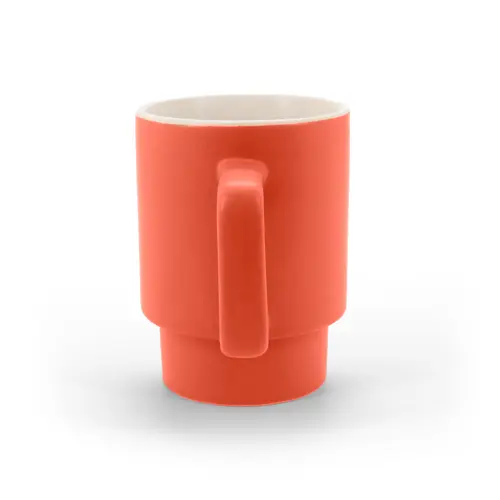 Tazza in ceramica colorata impilabile da 330ml con finitura opaca e scatola regalo in carta kraft