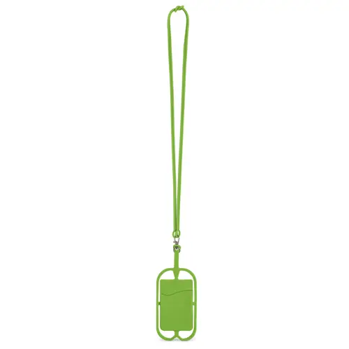 Lanyard in silicone da 420mm con portatessere e supporto per smartphone 57x86x4mm