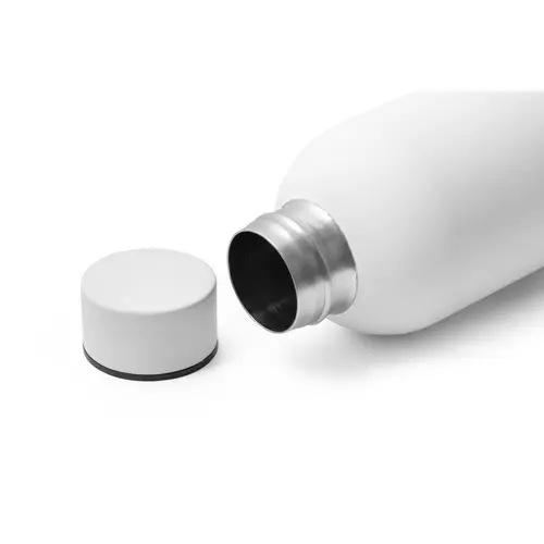 Borraccia in acciao inox riciclato con finitura in gomma e tappo sottovuoto da 550ml