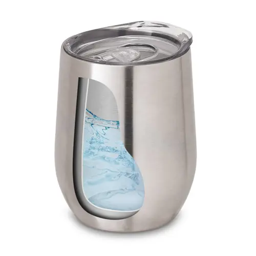 Bicchiere da viaggio in acciaio inossidabile a doppio strato con finitura lucida 400ml