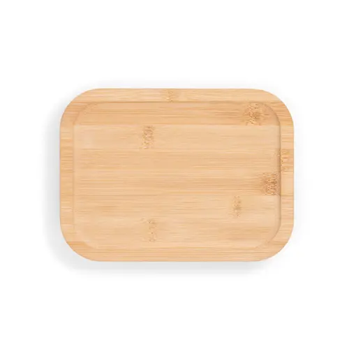 Porta pranzo in vetro borosilicato e coperchio in bambù con guarnizione in silicone 1000ml