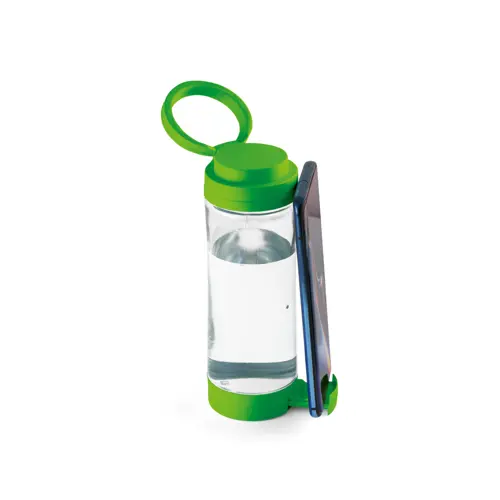 Borraccia in vetro da 390 ml con supporto per smartphone