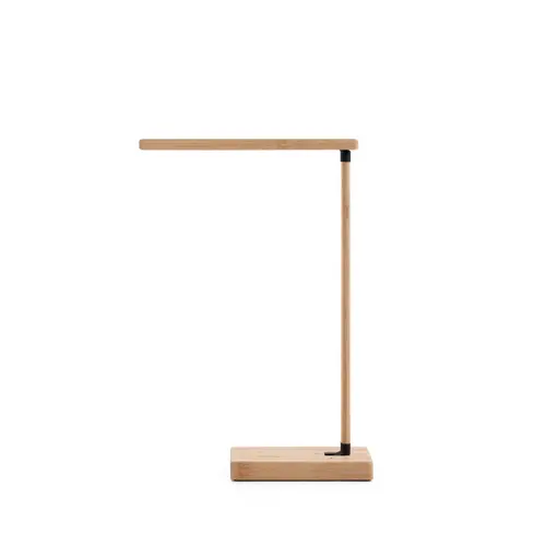 Lampada da tavolo pieghevole in bambù con caricatore wireless superveloce da 15W